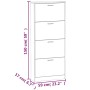 Weißer vidaXL Schuhschrank aus Holzwerkstoff mit 4 Kippfächern, 59x17x150 cm. Ideal für Flur und Eingangsbereich.