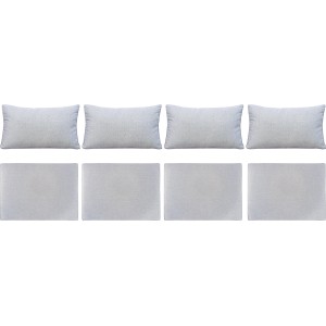 Kissen-Set Olea, 8-teilig, royal-grau, für Lounge-Set. 4 Rückenkissen, 4 Sitzkissen.