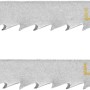 Zwei LUX Stichsägeblätter für Holz, T-Schaft, 75 mm, grobe Zahnung.