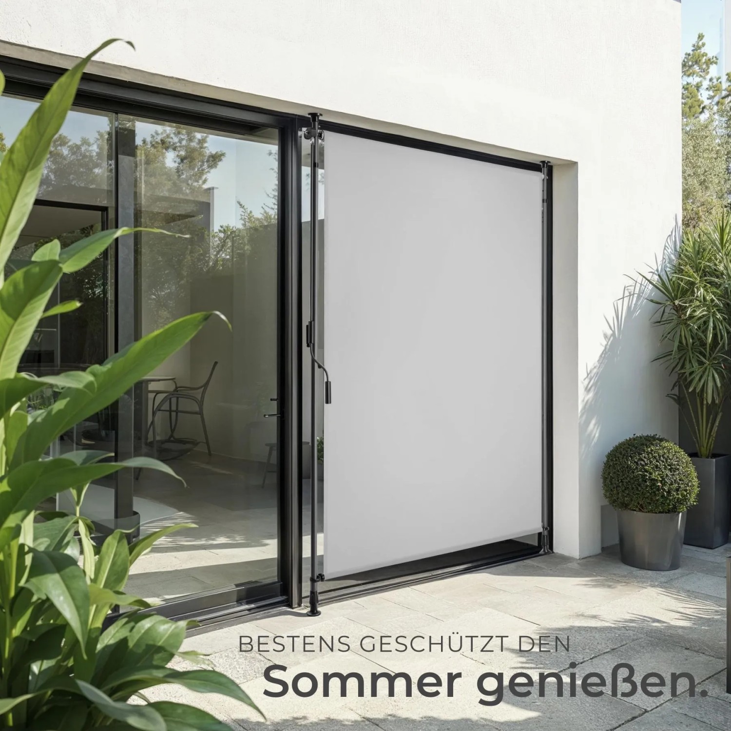 Tectake Klemmmarkise Taija Verschiedene Größen Uv Beständig und Wasserabweisend 100 x 310 cm 7 x 108 x 310 cm Hellgrau_7