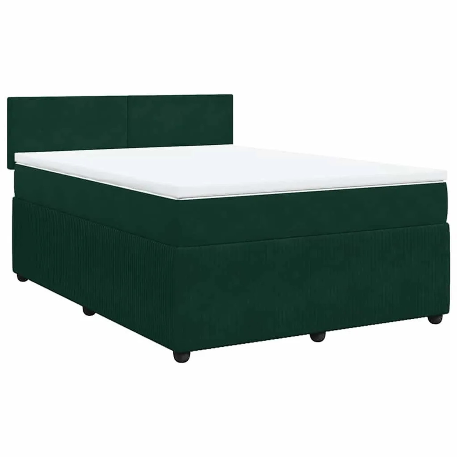 vidaXL Boxspringbett mit Matratze Dunkelgrün 140x190 cm Samt 3290031 günstig online kaufen