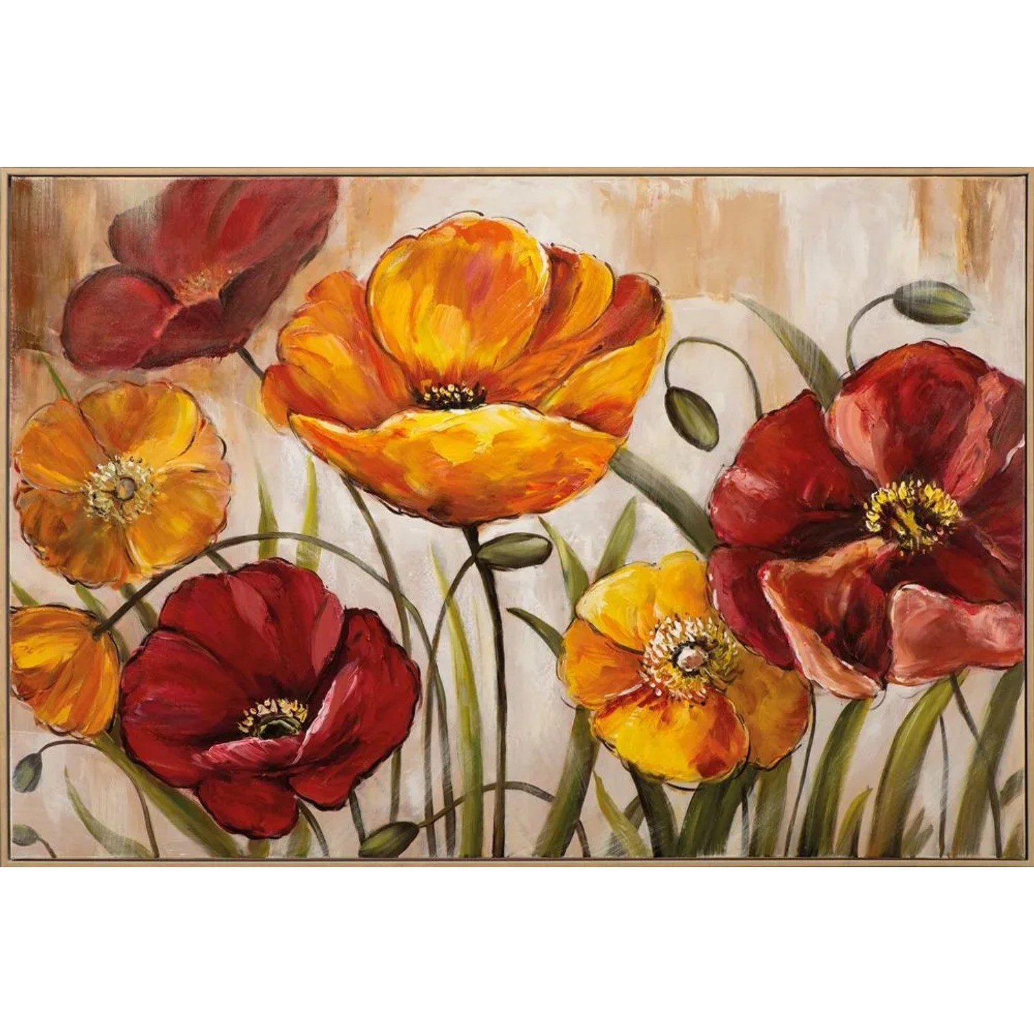 Art Universe Leinwandbild Tolle Mohnblumen 82 x 122 cm
