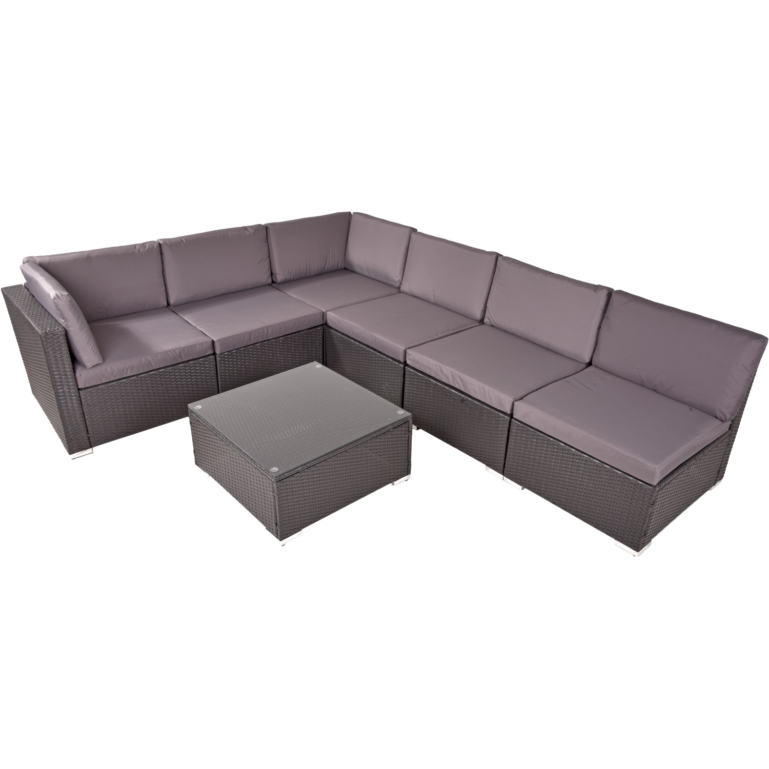 Garden Pleasure Sitzgruppe Sansibar 7-teilig Schwarz