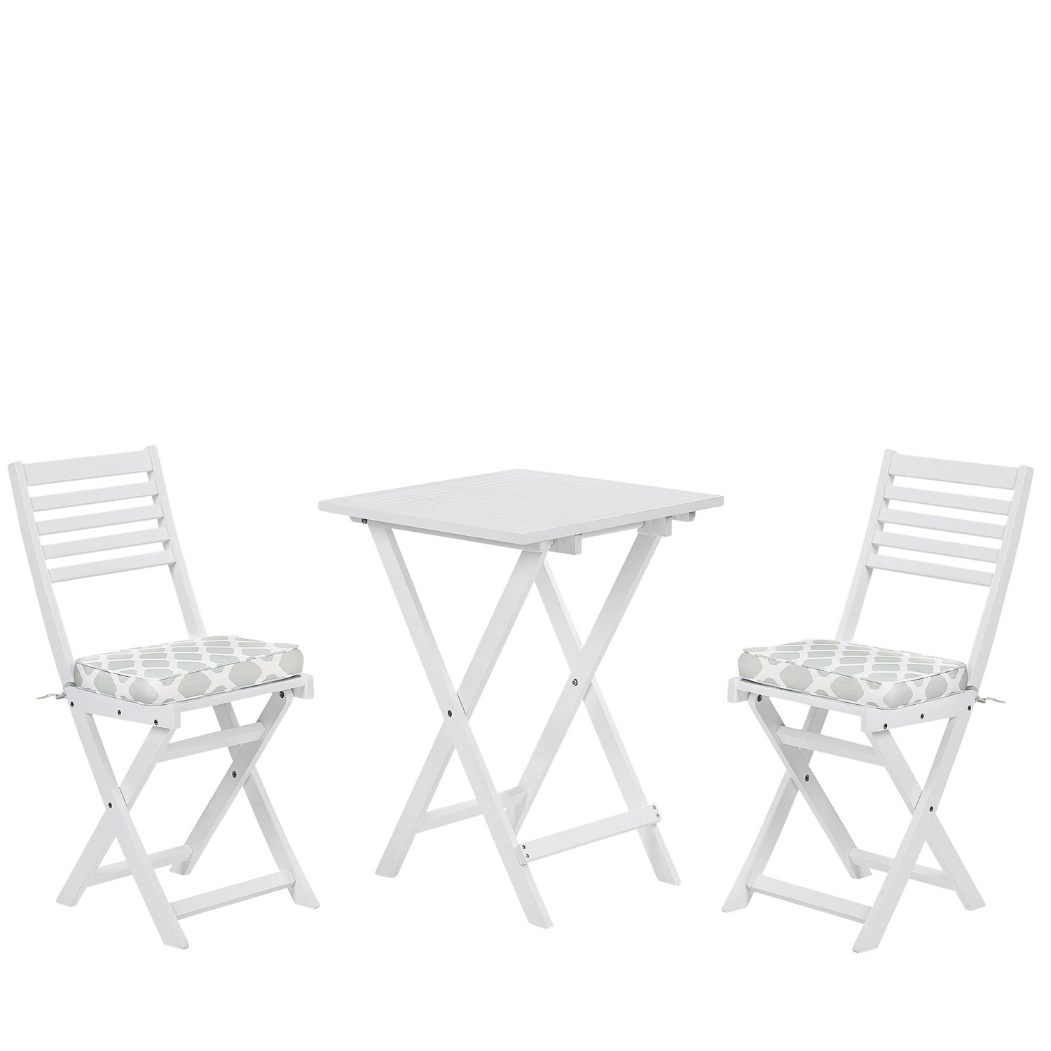 Beliani Bistro Set FIJI Weiss Grün 60x60x84