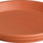 Runder Deroma Untersetzer aus Terrakotta, Durchmesser 24 cm, für Pflanzgefäße.