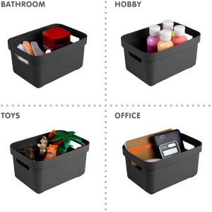 Sunware Sigma Home Aufbewahrungsbox 2,5 l, schwarz, für Bad, Hobby, Spielzeug und Büro.