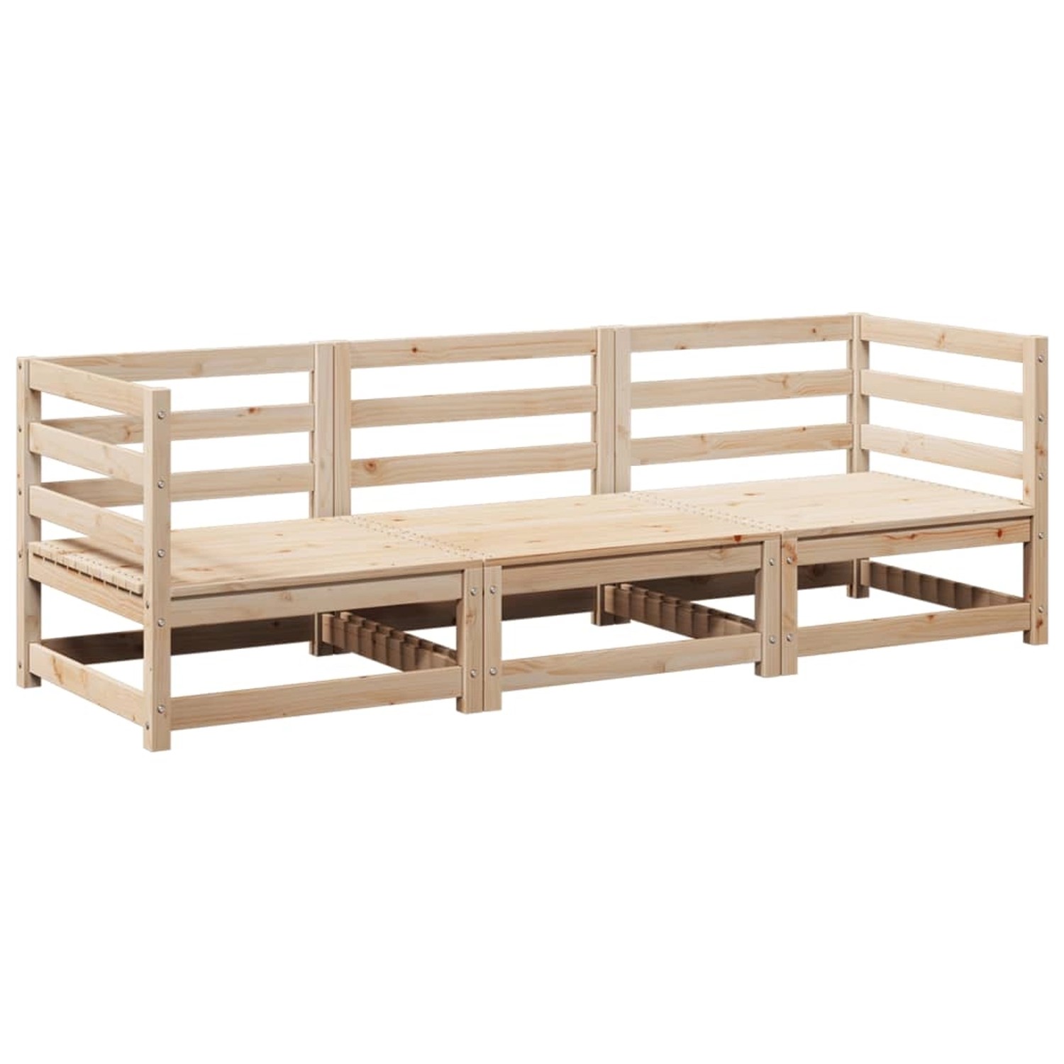 vidaXL 3-Tlg Garten-Sofagarnitur Massivholz Kiefer 3299264 günstig online kaufen
