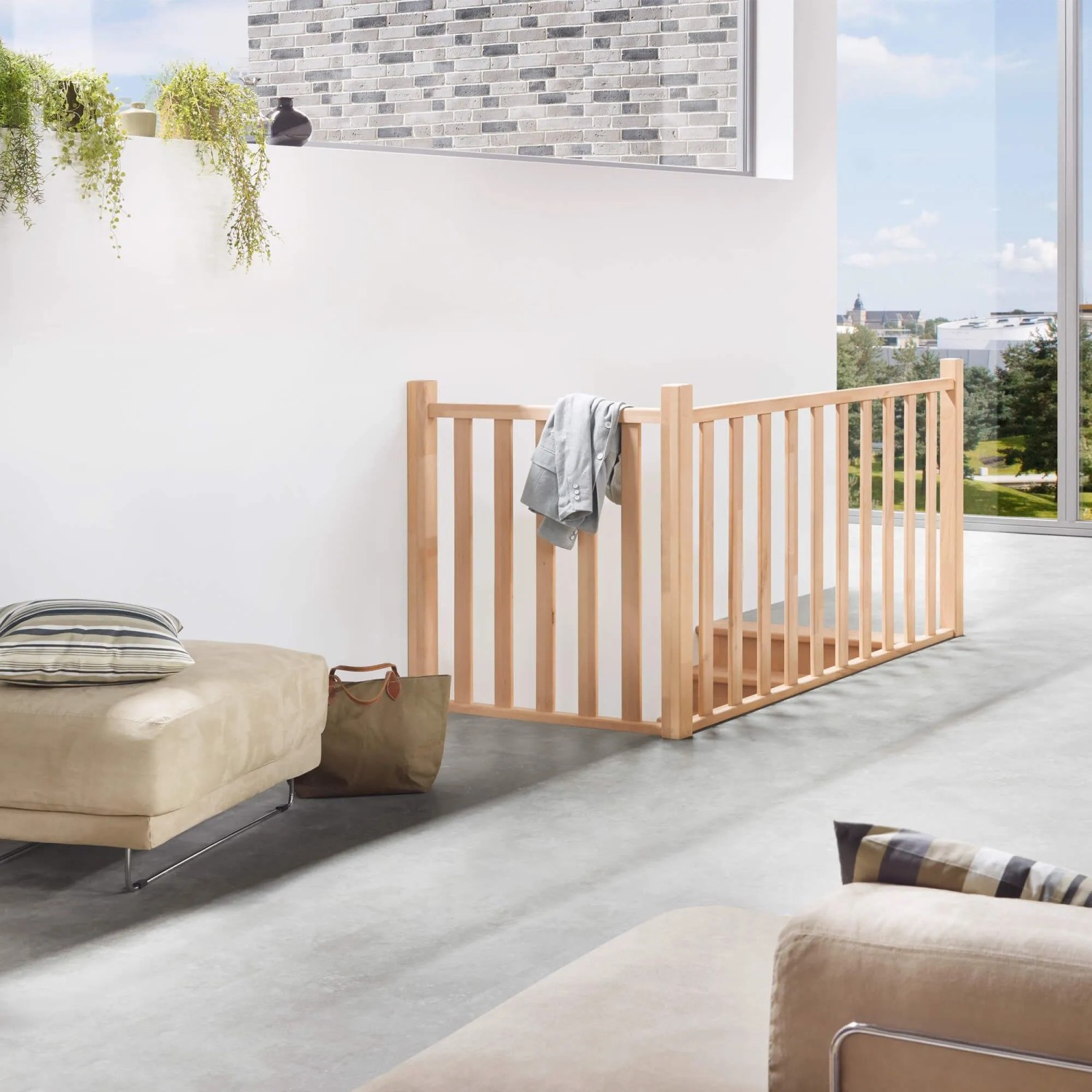 Treppen Intercon Brüstungsgeländer Casablanca Massivholz Buche Naturbelassen 200 cm Länge_3
