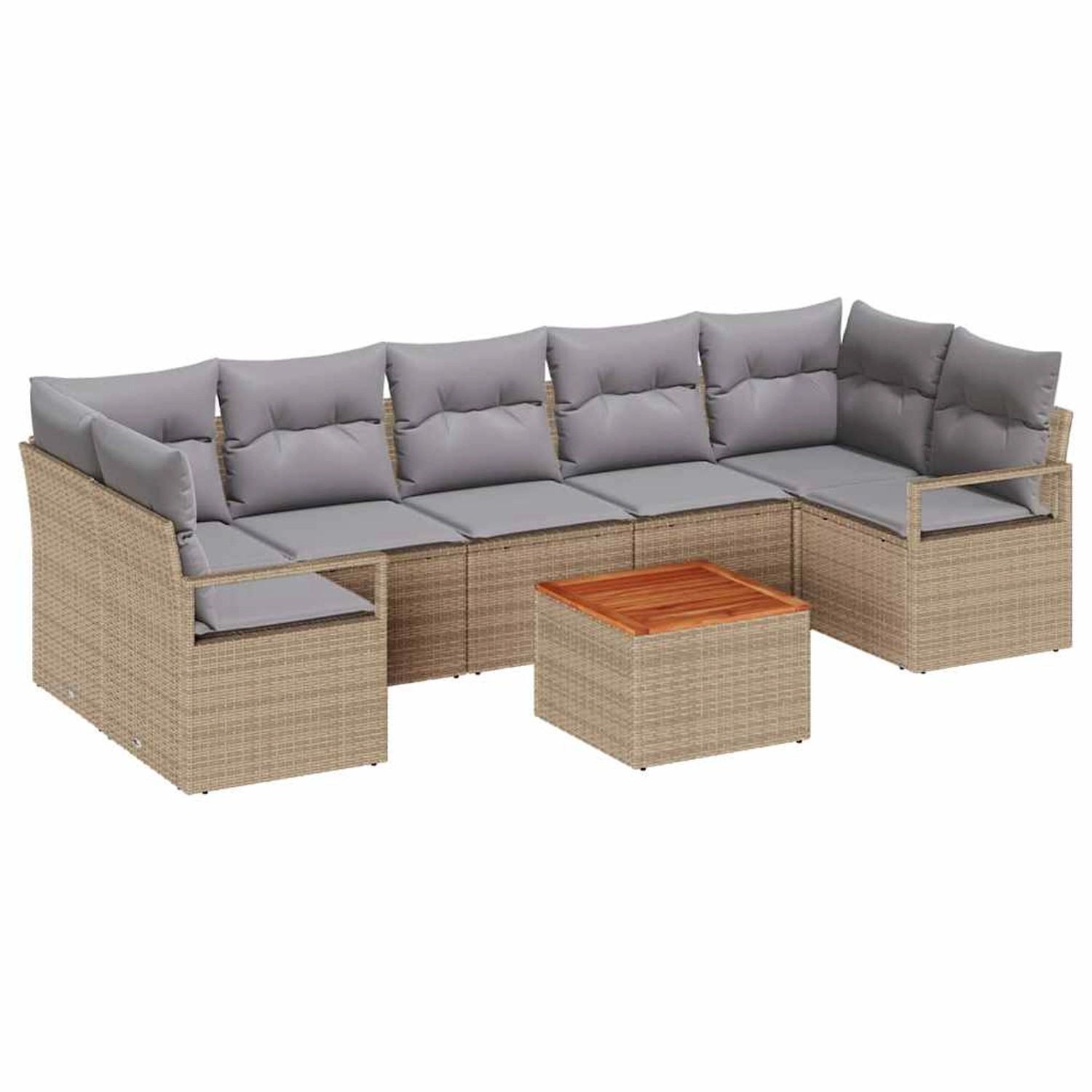 vidaXL Garten-Sofa-Set 8-Tlg Beige Hellgrau 3356341 günstig online kaufen