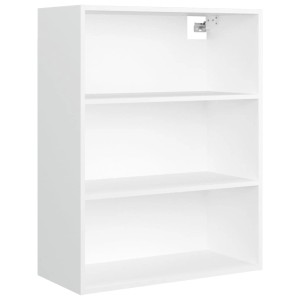 Weißer Hängeschrank vidaXL, 69,5x32,5x90 cm, mit drei offenen Fächern.