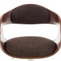 CLP Barhocker Kingston: Brauner Stoffbezug, gebogene Walnuss-Holzschale. Moderner Hocker.