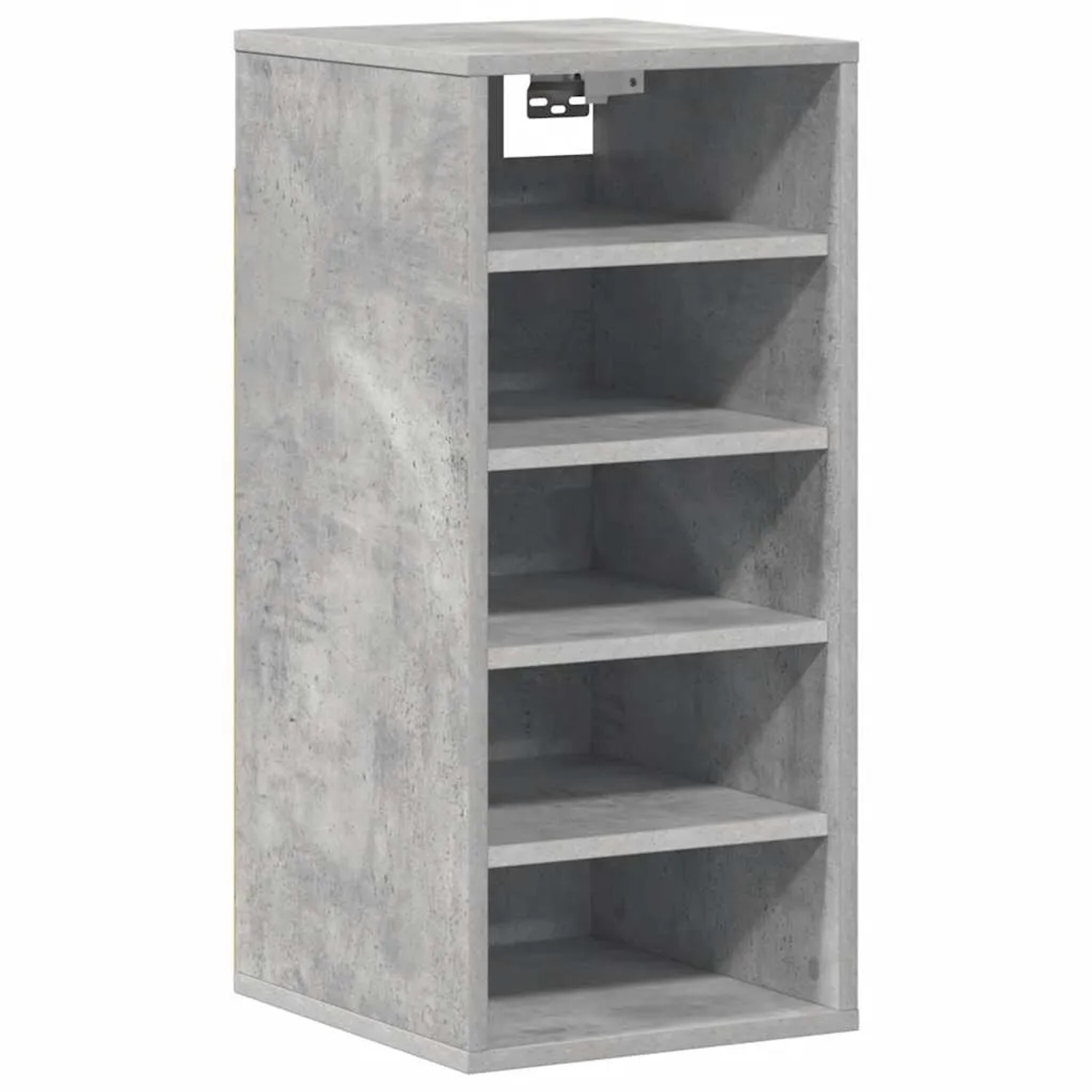 vidaXL Schuhschrank Betongrau aus Holzwerkstoff mit 5 Fächern, zur Wandmontage geeignet. Ideal für Flur.