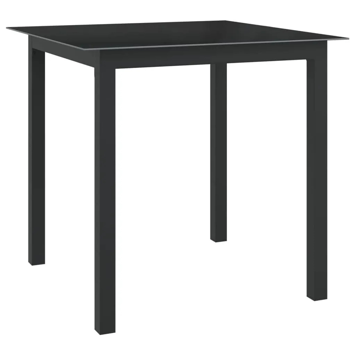Furnicato Gartentisch Schwarz 80x80x74 Cm Aluminium Und Glas