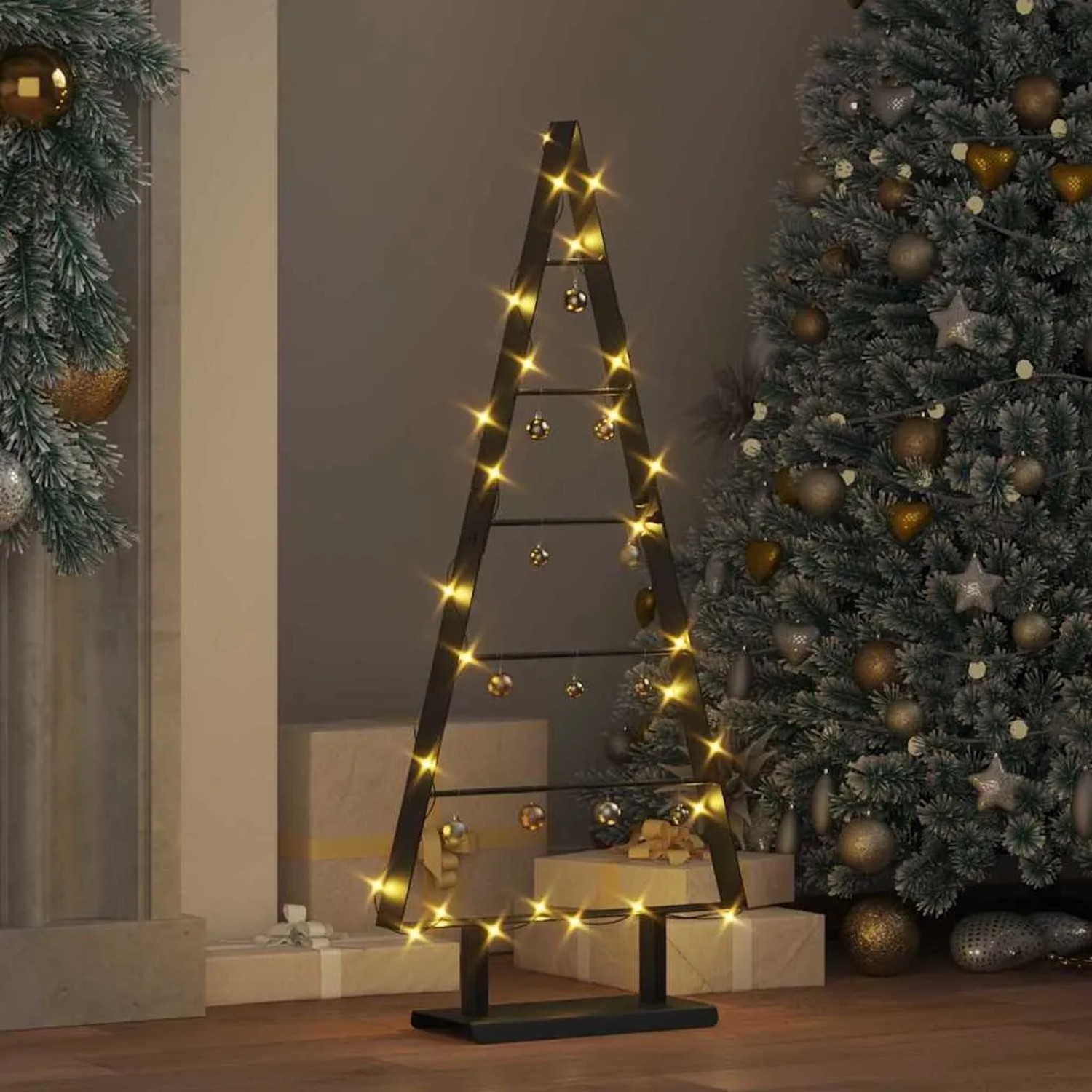 vidaXL Weihnachtsbaum mit Ständer Metall Schwarz 90 cm Stahl kaufen bei OBI