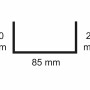 Sarei U-Profil 20/85/20 HG17: Schemazeichnung mit Maßangaben.