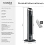 Tectake Turmventilator Oszillierend 3 Modi und 3 Geschwindigkeitsstufen 31 x 31 x 90 cm Anthrazit_6