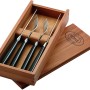 Rösle Steakbesteck-Set, 4-teilig, in Holzbox mit 2 Messern und 2 Gabeln.