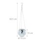 Relaxdays Hängeampel Discokugel Glas Silber 15 cm Durchmesser 62,5 cm Länge_4
