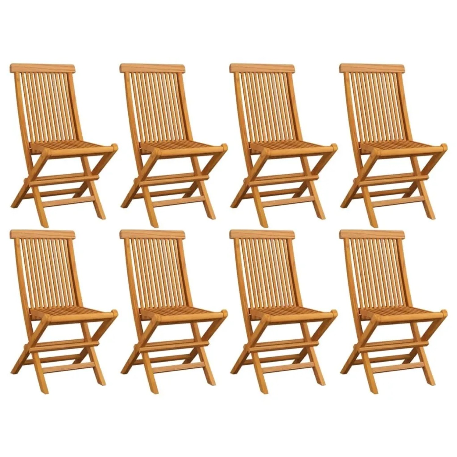 vidaXL Klappbare Gartenstühle 8 Stk Massivholz Teak 3072916 günstig online kaufen