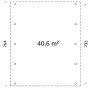 Grundriss Palmako Doppelcarport Karl, braun, 600x762 cm, 40,6 m² Fläche.