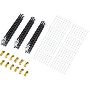 Zelt Zubehör: Fiberglasstangen, Heringe und Verbinder für das 4-Personen Zelt.