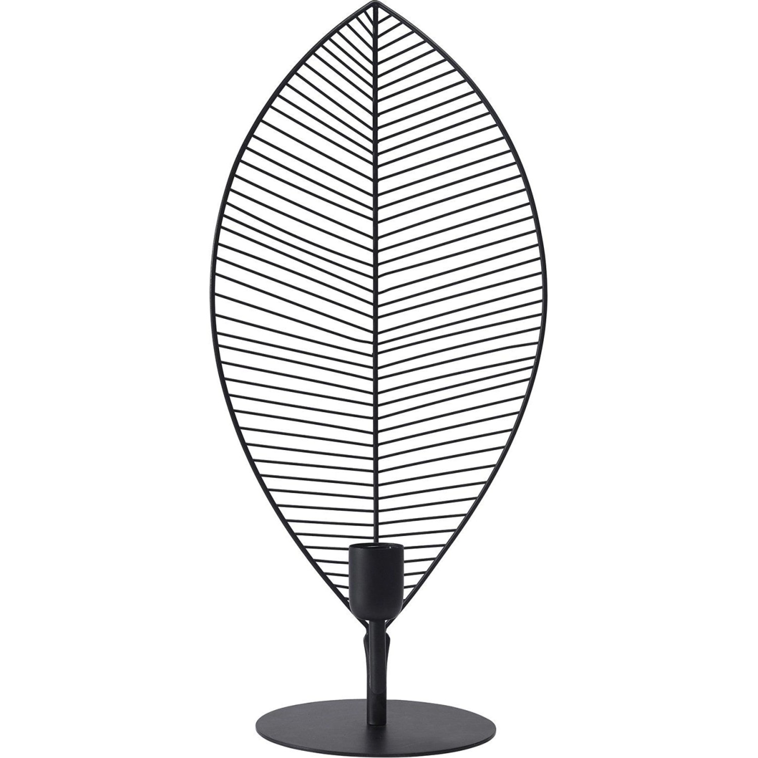 PR Home Elm Tischlampe im Blatt Jungle Design aus Metall Schwarz  58cm E27