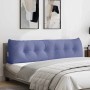 vidaXL Rückenkissen in Jeans Blau, Stoff, mit Knöpfen auf einem Bett. Ergonomisches Kissen für Schlafzimmer.