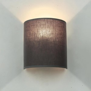 EASYLIGHT Indirekte Wandleuchte Stoff E27 Grau 23 cm Hoch Up Down für Innen
