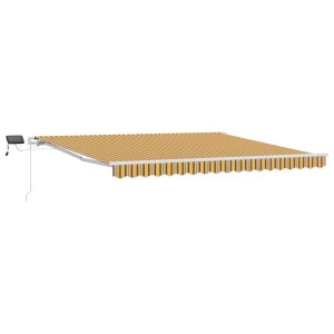 vidaXL Einziehbare Markise, mehrfarbig, 400x300 cm, Stoff und Stahl. Sonnenschutz für Balkon und Terrasse.