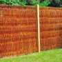 T & J Weidengeflechtzaun Fuego, 180x180 cm, mit Rahmen aus Kiefernholz für optimalen Sichtschutz im Garten.