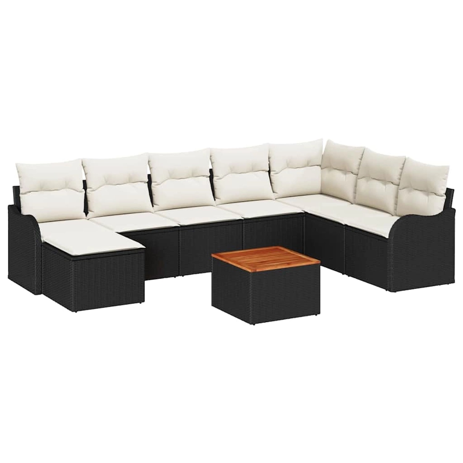 vidaXL Garten-Sofa-Set 9-Tlg Schwarz Poly Rattan 3347488 günstig online kaufen