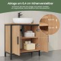 EUGAD Waschbeckenunterschrank Schwarz/Holzoptik mit höhenverstellbarer Trennwand. Flexibler Stauraum für Ihr Bad.