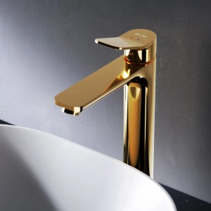 AM.PM Waschtischarmatur X-Joy in Gold: Hoher, eleganter Einhebelmischer für Ihr Bad.