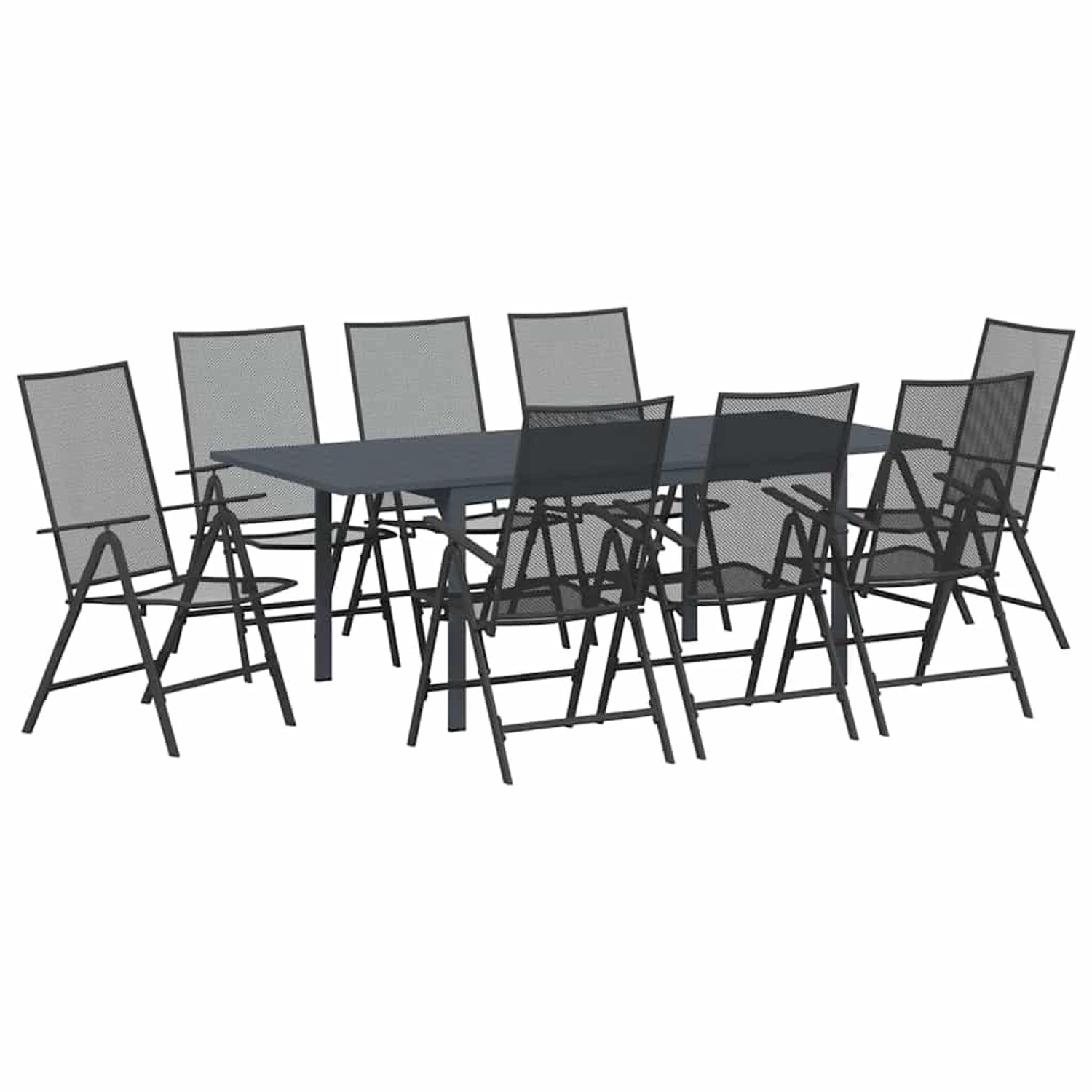 vidaXL Garten Essgruppe 9-Tlg Stahl 3378835 günstig online kaufen