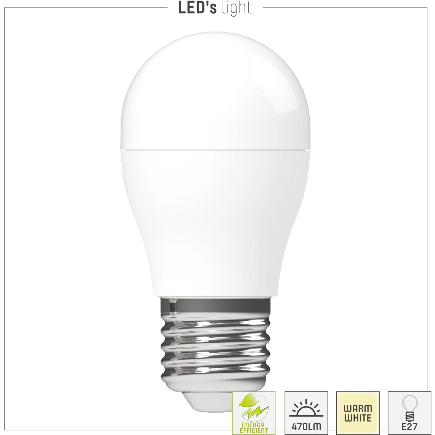 LED-Leuchtmittel E27 Globe G45, 2,9W, warmweiß, für Lampen und Leuchten.