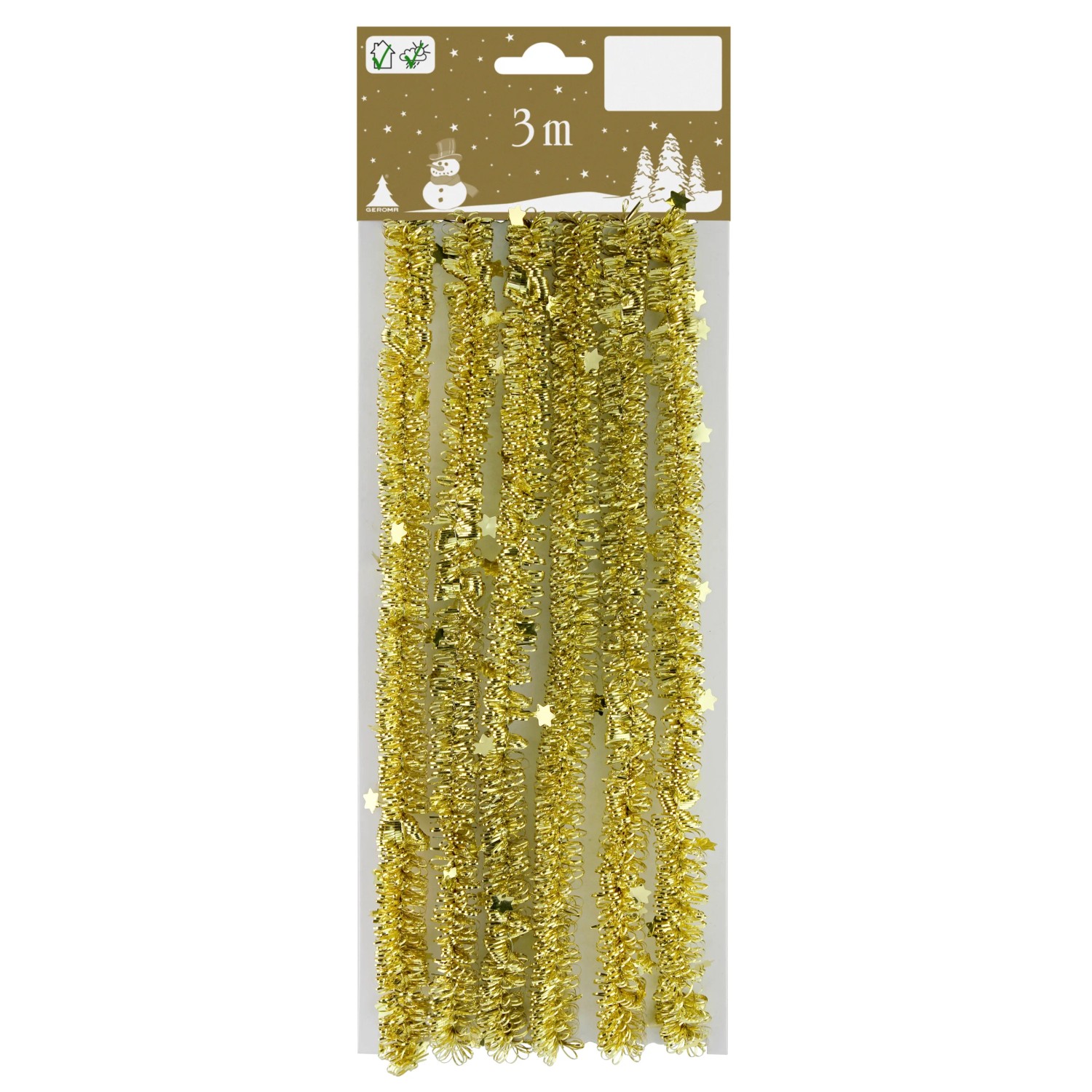 Curly-Sternengirlande Gold 300 cm