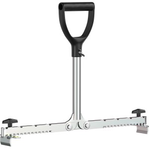 Langfit Plattenheber, 30-50 cm, max. 60 kg Tragkraft, verzinkt, mit schwarzem Griff.