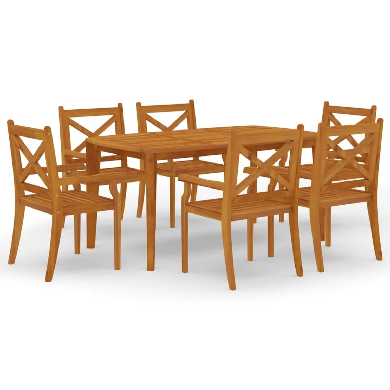 vidaXL 7-Tlg Garten-Essgruppe Massivholz Akazie 3058004