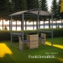 Tectake Grillpavillon Asado Gute Luftzirkulation Wetterfest  240 x 150 x 234 cm Grau_8