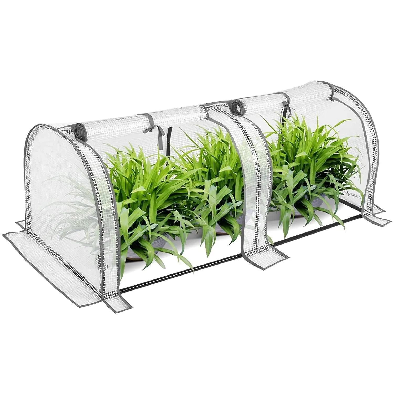 Image of WOLTU Foliengewächshaus PE Halbtransparent 130x60x50 cm 130 g/m² Weiß