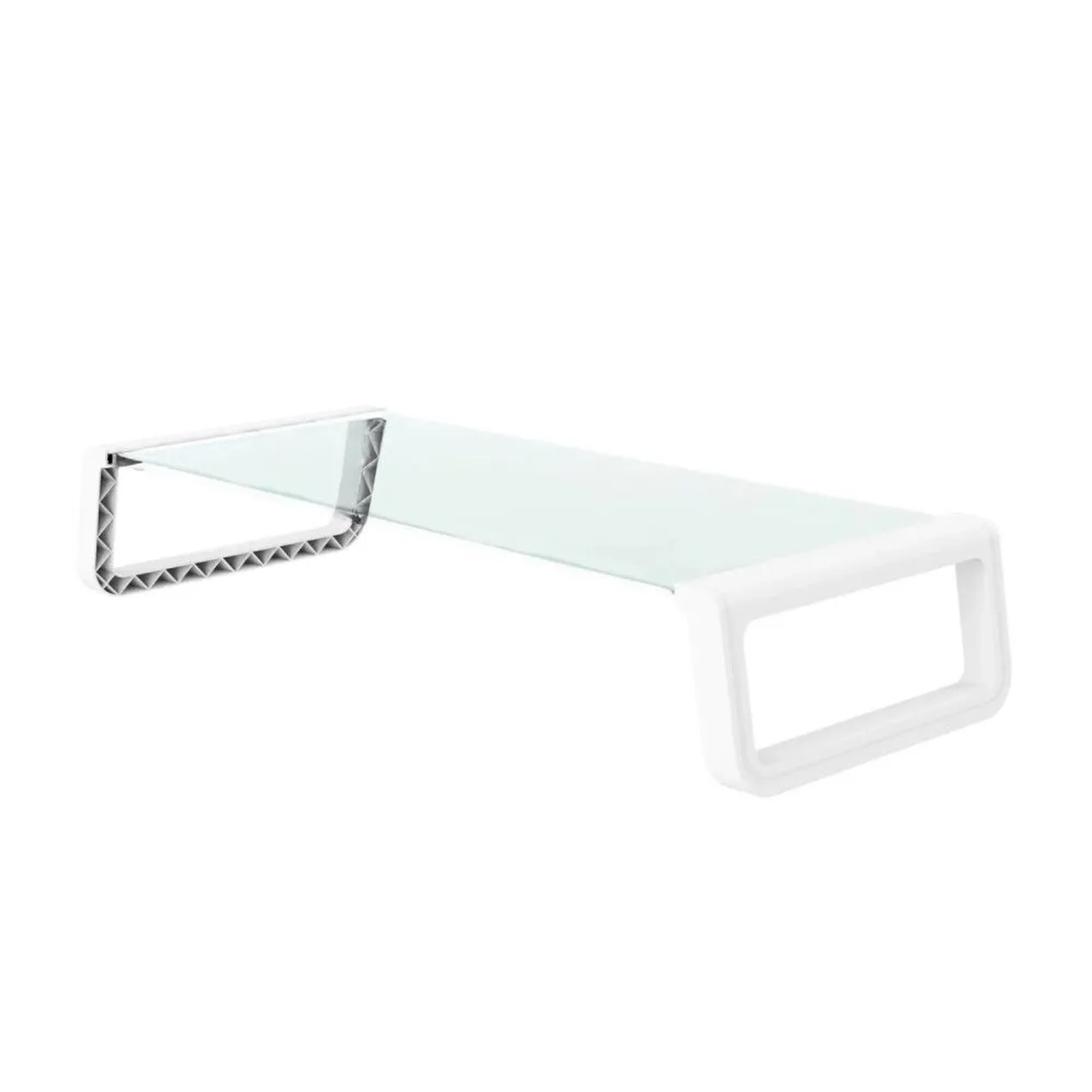 Svita Ansan Monitorerhöhung Monitorständer Schreibtischaufsatz Mit Glasplatte 54,5x22,5x10 cm Weiß
