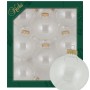 Krebs Glas Lauscha Weihnachtskugeln, 8er-Set, transparent, 7cm. Klare Glaskugeln mit Goldkappen im grünen Karton.