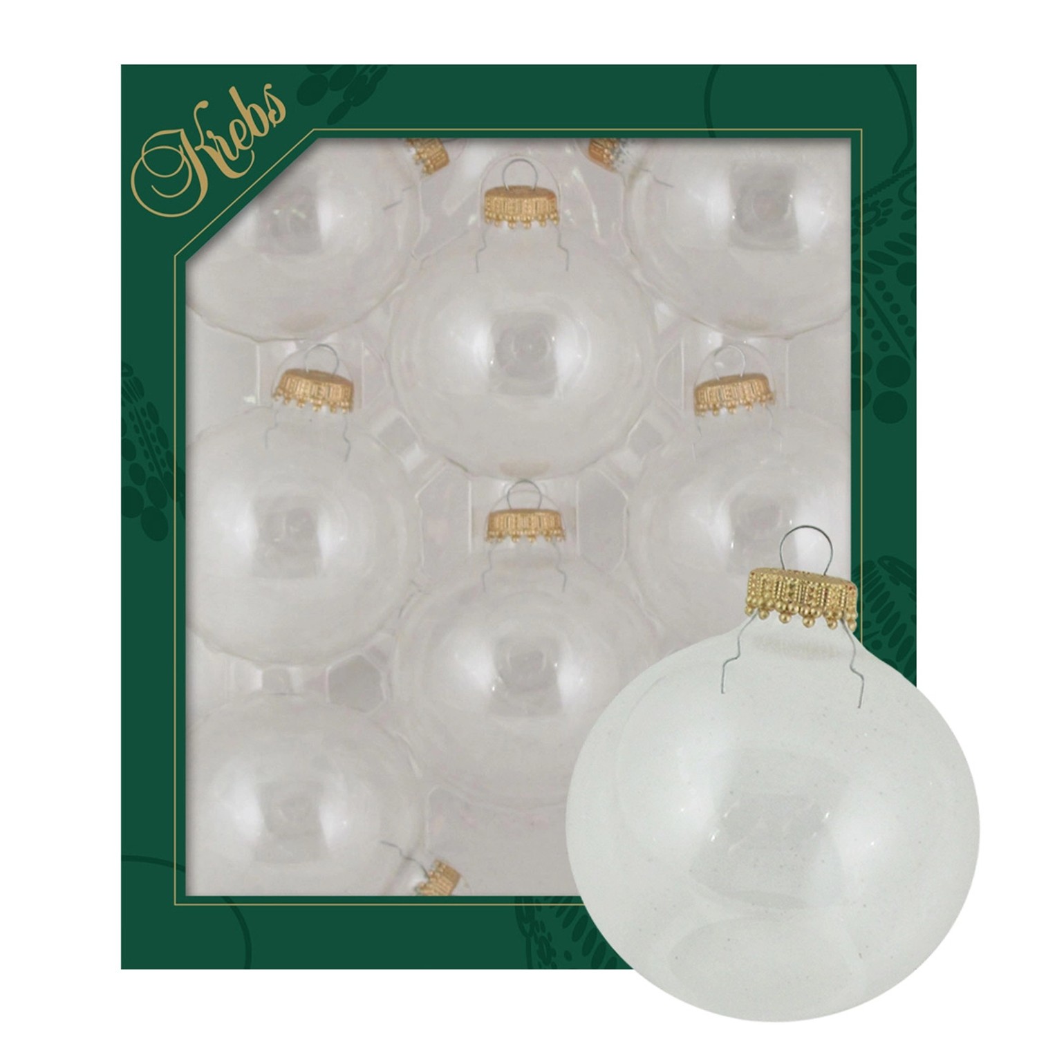 Krebs Glas Lauscha Weihnachtskugeln Transparent Uni 8er-Set 7cm