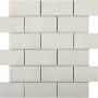 Mosaikmatte Castello Brick in Weiß, Keramik, glänzend. Mosaikfliesen für die Wandgestaltung.