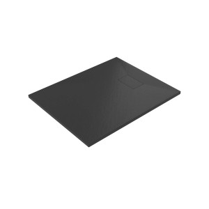 Rechteckige, schwarze Aquabatos Duschwanne 100x80 cm in Schieferoptik. Rutschfeste Duschtasse für Duschen.