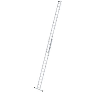 PROREGAL Sprossen-Schiebeleiter, 2x18 Sprossen, mit Traverse für sicheren Stand. Aluminium Leiter.