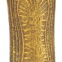 Antike Bronze Grabvase Kunstguss, Ø 11x26cm, für würdevolle Grabgestaltung.