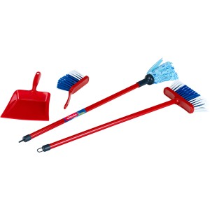 Vileda Wischmoppset für Kinder: Spielzeug-Set mit Besen, Wischmopp, Kehrblech und Handfeger.
