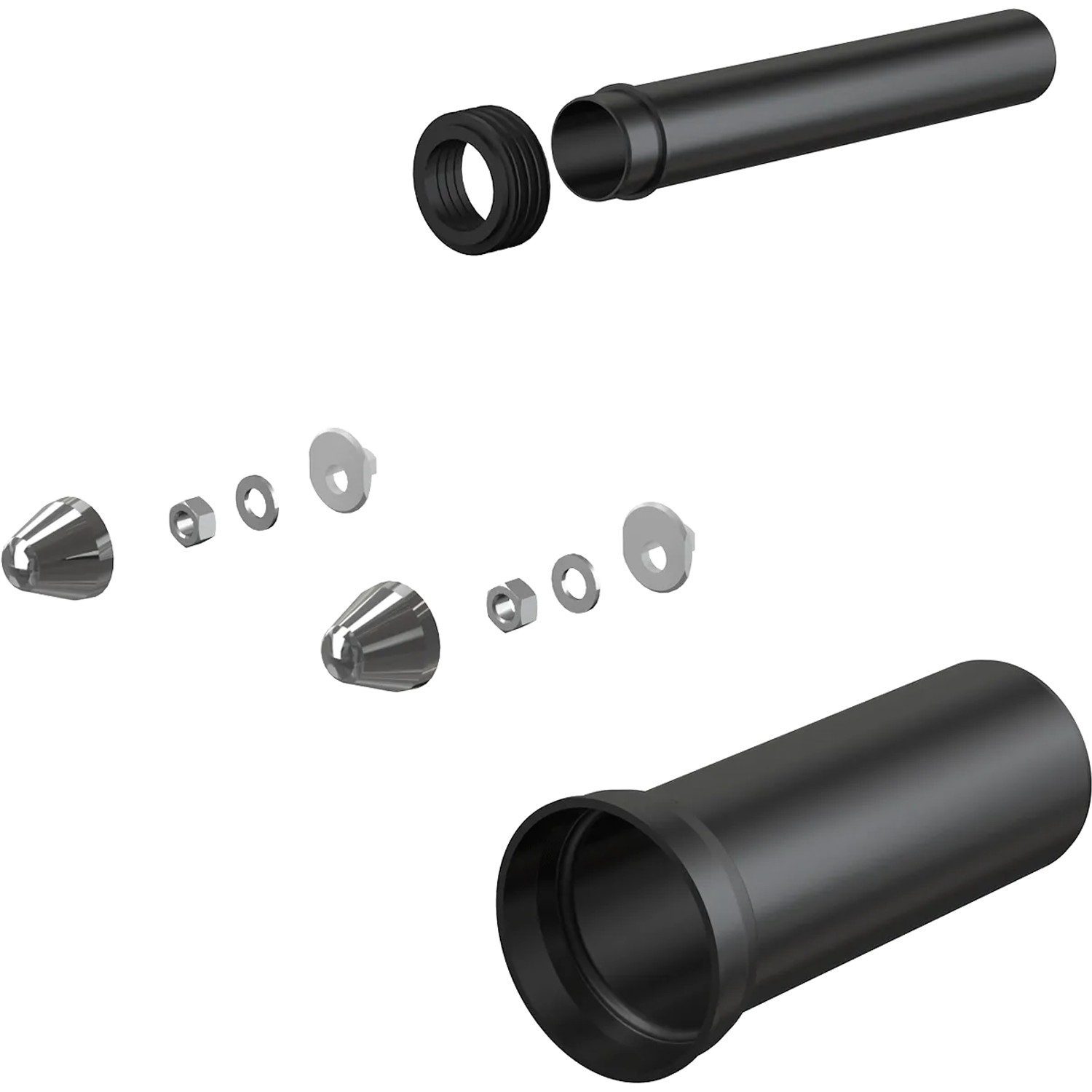 Alcadrain WC-Zubehör komplett DN110, 300 mm, PE/PP, schwarz