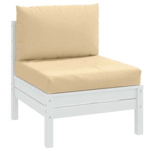 Beige vidaXL Palettenkissen, 2-teiliges Sitzkissen und Rückenkissen aus Stoff.